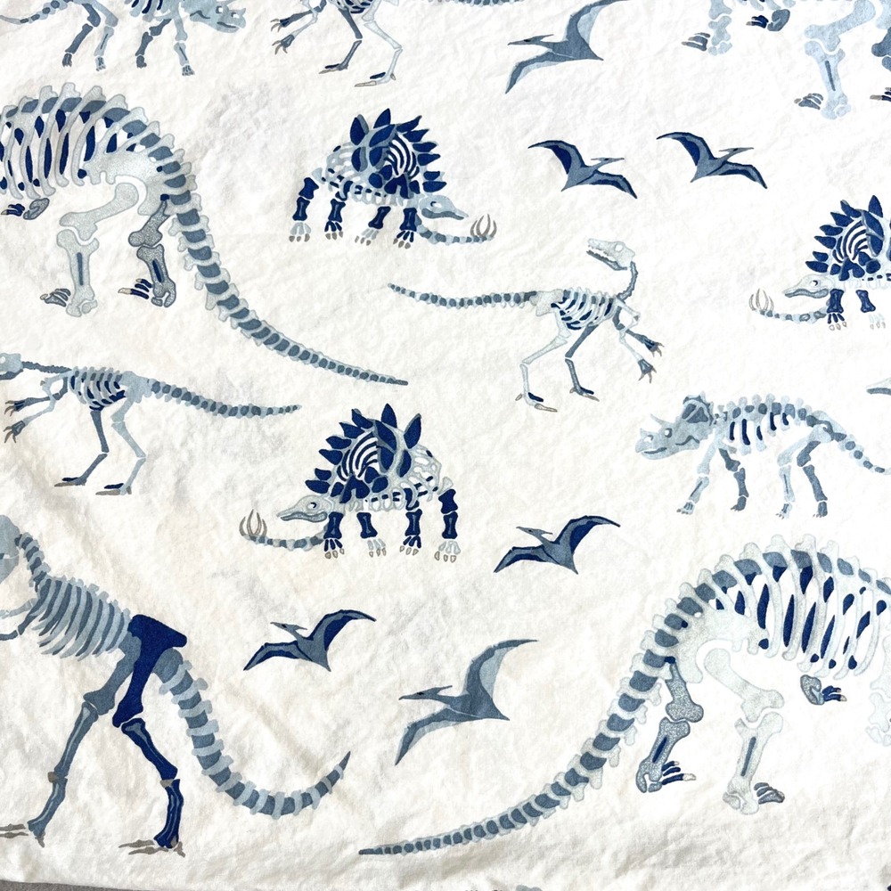 Pottery Barn Kids Dino Bones Glow Standard Pillowcase White Cotton - Picture 2 of 6
